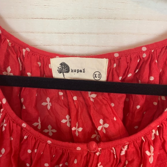 Kopal Anthropologie red boho peasant top - Picture 4 of 8